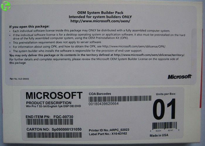 Windows 7 Professional OEM Retail Microsoft Office Software Spanish
