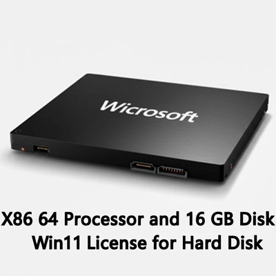 X86 64 प्रोसेसर और हार्ड डिस्क के लिए 16 जीबी डिस्क स्पेस विन11 लाइसेंस